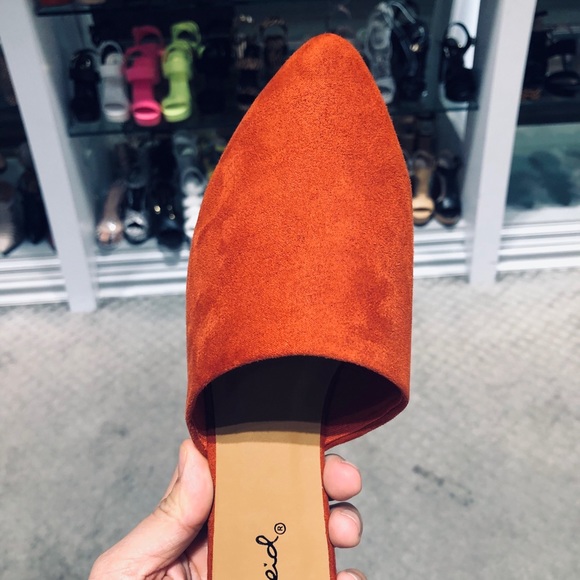 Brick Vegan Suede Mule Flats - Picture 5 of 6